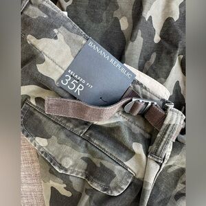 Banana Republic Camo Relaxed Fit Pants in Olive and Brown